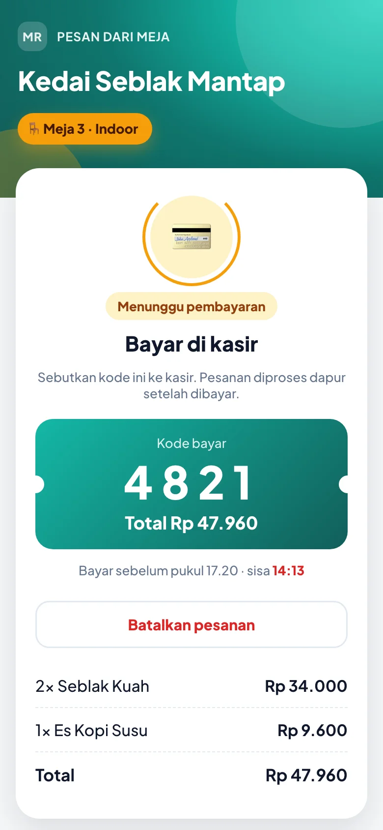 Bayar di kasir